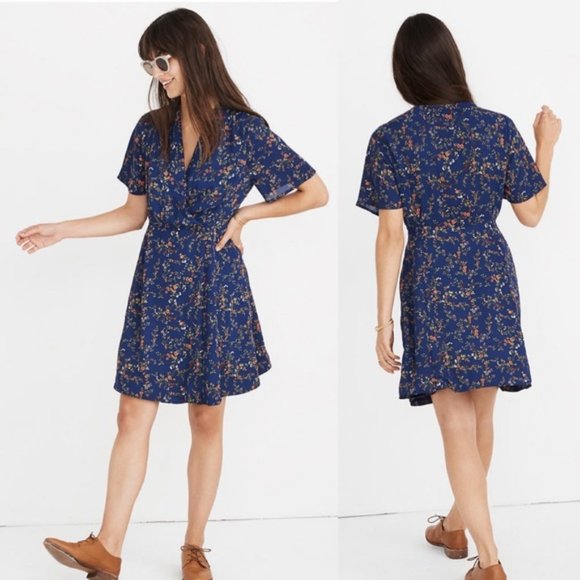 amaranth wrap dress in moonless floral